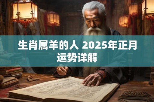 生肖属羊的人 2025年正月运势详解