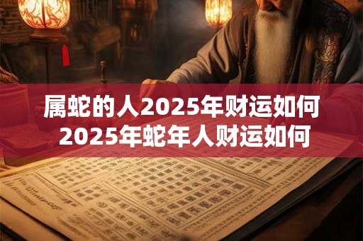 属蛇的人2025年财运如何 2025年蛇年人财运如何