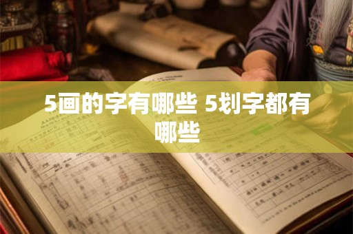 5画的字有哪些 5划字都有哪些