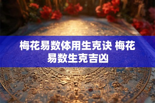 梅花易数体用生克诀 梅花易数生克吉凶