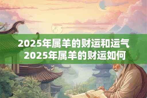 2025年属羊的财运和运气 2025年属羊的财运如何
