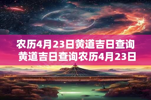 农历4月23日黄道吉日查询 黄道吉日查询农历4月23日