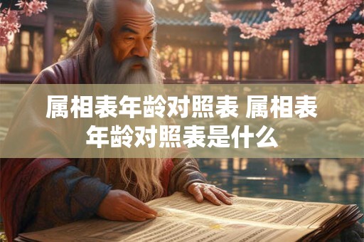 属相表年龄对照表 属相表年龄对照表是什么
