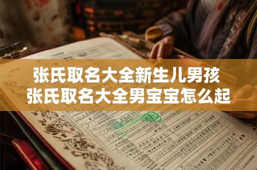 张氏取名大全新生儿男孩 张氏取名大全男宝宝怎么起名