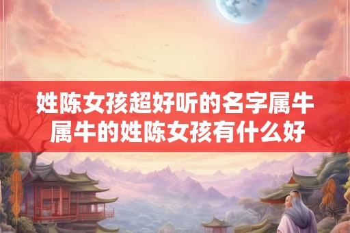 姓陈女孩超好听的名字属牛 属牛的姓陈女孩有什么好听的名字