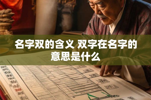 名字双的含义 双字在名字的意思是什么