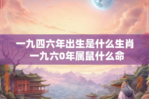 一九四六年出生是什么生肖  一九六0年属鼠什么命