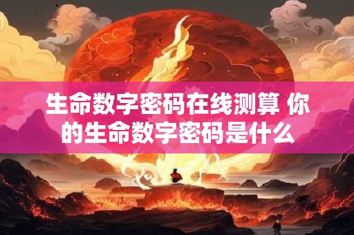 生命数字密码在线测算 你的生命数字密码是什么