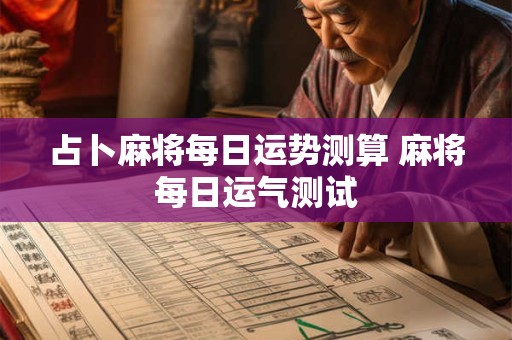 占卜麻将每日运势测算 麻将每日运气测试