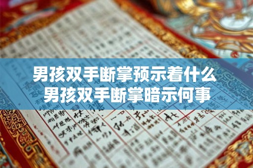 男孩双手断掌预示着什么 男孩双手断掌暗示何事