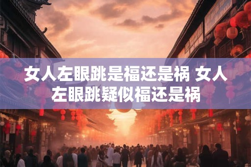 女人左眼跳是福还是祸 女人左眼跳疑似福还是祸