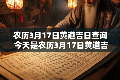 农历3月17日黄道吉日查询 今天是农历3月17日黄道吉日吗