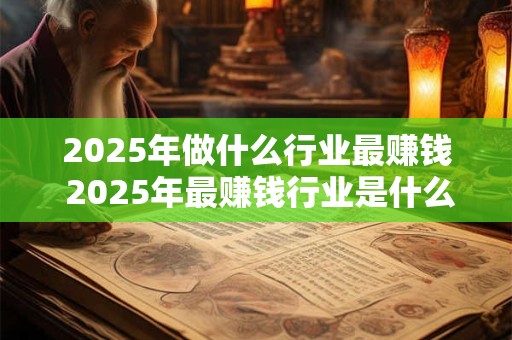 2025年做什么行业最赚钱 2025年最赚钱行业是什么