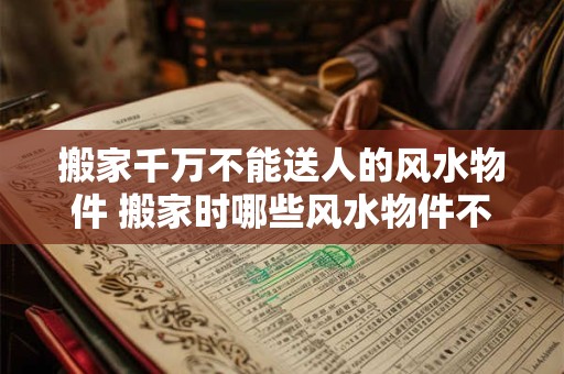 详细阅读:搬家千万不能送人的风水物件 搬家时哪些风水物件不宜送人 搬家千万不能送人的风水物件 搬家时哪些风水物件不宜送人