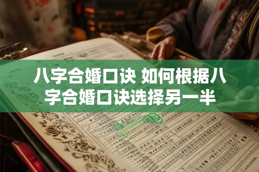 八字合婚口诀 如何根据八字合婚口诀选择另一半