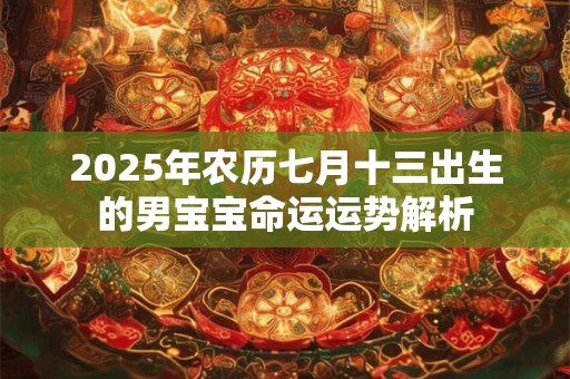 2025年农历七月十三出生的男宝宝命运运势解析
