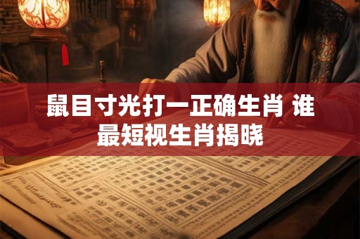 鼠目寸光打一正确生肖 谁最短视生肖揭晓