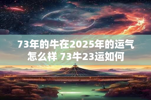 73年的牛在2025年的运气怎么样 73牛23运如何