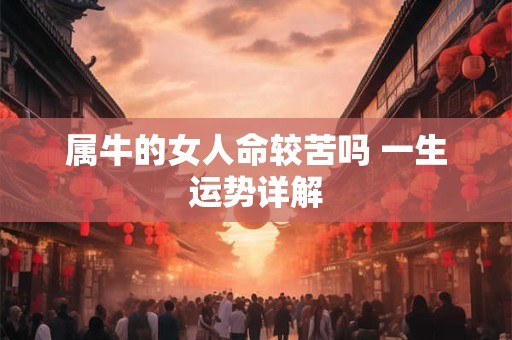 属牛的女人命较苦吗 一生运势详解