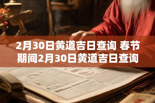 2月30日黄道吉日查询 春节期间2月30日黄道吉日查询