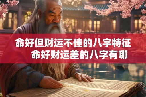 命好但财运不佳的八字特征　 命好财运差的八字有哪些特征