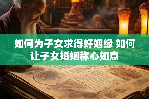 如何为子女求得好姻缘 如何让子女婚姻称心如意