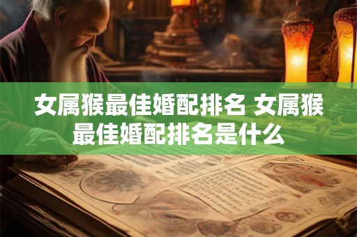 女属猴最佳婚配排名 女属猴最佳婚配排名是什么