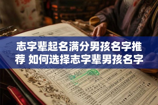 志字辈起名满分男孩名字推荐 如何选择志字辈男孩名字