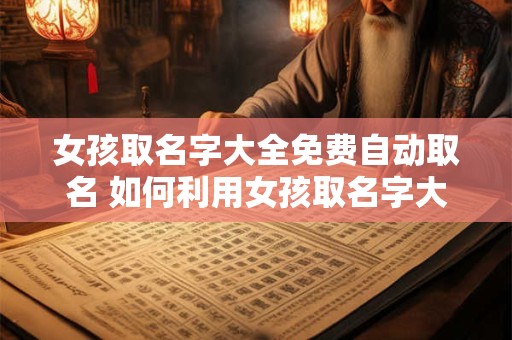 女孩取名字大全免费自动取名 如何利用女孩取名字大全免费自动取名