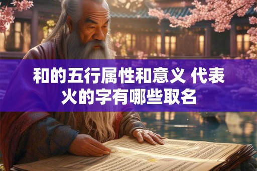 和的五行属性和意义 代表火的字有哪些取名