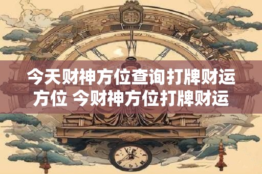 今天财神方位查询打牌财运方位 今财神方位打牌财运方位