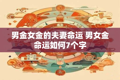 男金女金的夫妻命运 男女金命运如何7个字