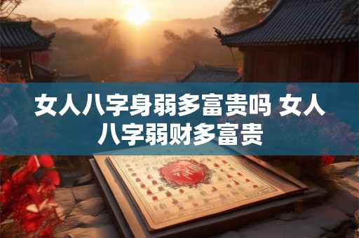 女人八字身弱多富贵吗 女人八字弱财多富贵