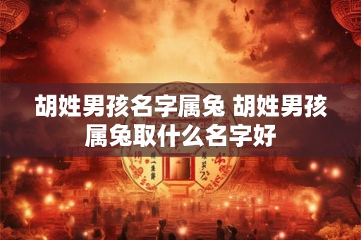 胡姓男孩名字属兔 胡姓男孩属兔取什么名字好