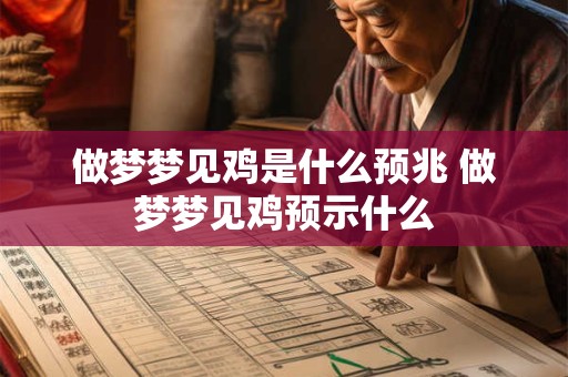 做梦梦见鸡是什么预兆 做梦梦见鸡预示什么