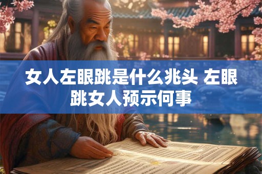 女人左眼跳是什么兆头 左眼跳女人预示何事