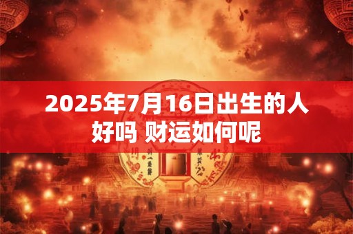 2025年7月16日出生的人好吗 财运如何呢
