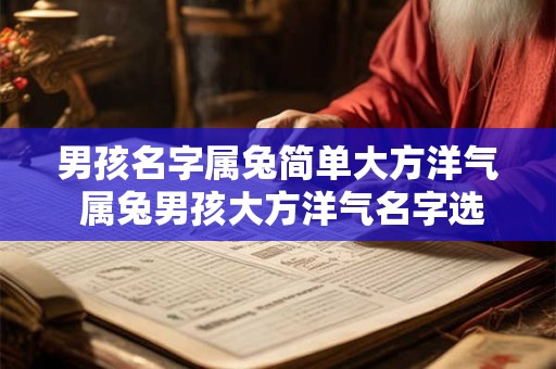 男孩名字属兔简单大方洋气 属兔男孩大方洋气名字选哪些