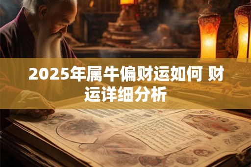 2025年属牛偏财运如何 财运详细分析