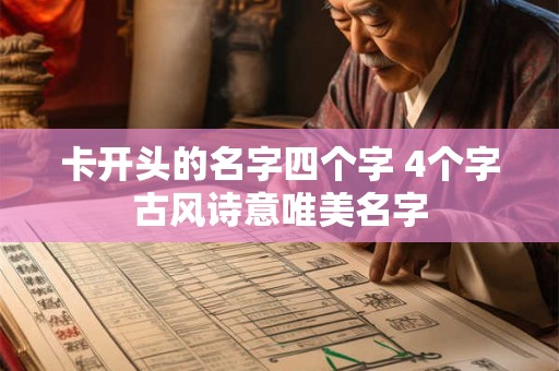 卡开头的名字四个字 4个字古风诗意唯美名字