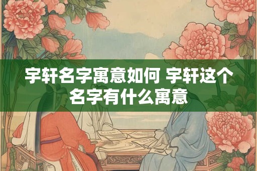 宇轩名字寓意如何 宇轩这个名字有什么寓意
