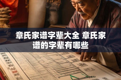 章氏家谱字辈大全 章氏家谱的字辈有哪些