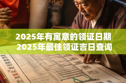 2025年有寓意的领证日期 2025年最佳领证吉日查询