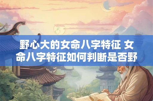 野心大的女命八字特征 女命八字特征如何判断是否野心大