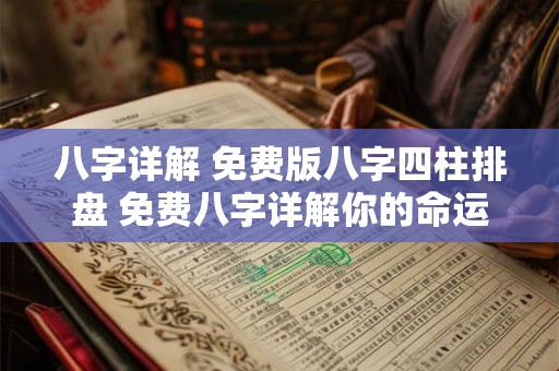 八字详解 免费版八字四柱排盘 免费八字详解你的命运如何