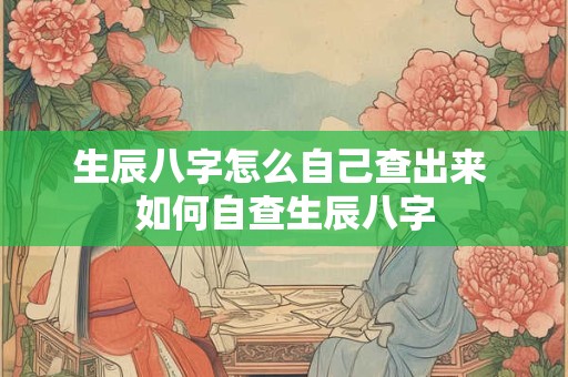 生辰八字怎么自己查出来 如何自查生辰八字