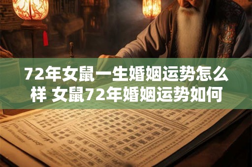 72年女鼠一生婚姻运势怎么样 女鼠72年婚姻运势如何