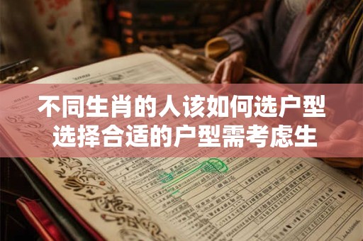 不同生肖的人该如何选户型 选择合适的户型需考虑生肖因素吗