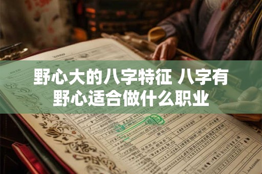 野心大的八字特征 八字有野心适合做什么职业