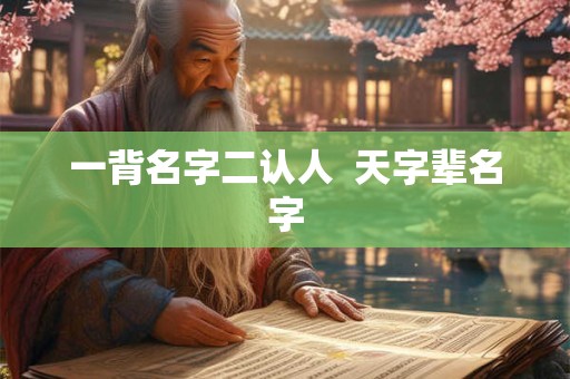 一背名字二认人  天字辈名字
